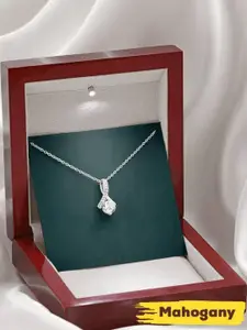 Rakva Women Sterling Silver Silver-Plated Chain With Pendant