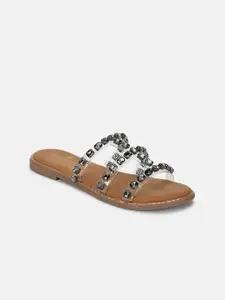 Marc Loire Women Embellished Open Toe Flats