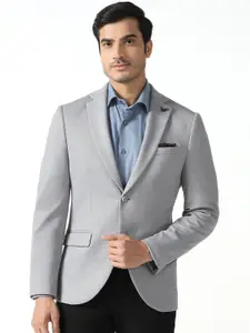 Blackberrys Notched Lapel Textured Long Sleeve Single Breasted Blazer