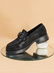 Sherrif Shoes Women Embellished PU Block Pumps with Buckles