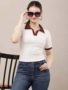 Raabta Fashion Women Ribbed Fitted Top