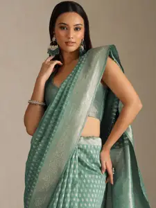 Soch Woven Design Zari Tussar Saree with Unstitched Blouse Piece