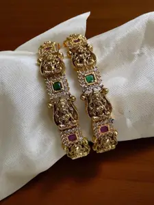 The Pari Set Of 2 Gold-Plated American Diamond-Studded Bangles