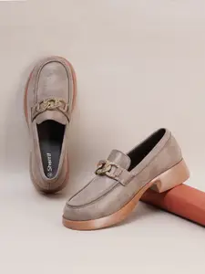 Sherrif Shoes Women Embellished PU Block Pumps with Buckles