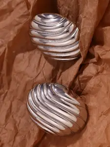 V FASHION JEWELLERY Stainless Steel Silver-Plated Contemporary Studs