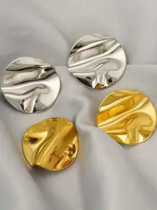 V FASHION JEWELLERY Set Of 2 Stainless Steel Circular Shaped Studs