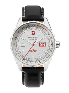 SWISS MILITARY HANOWA Men Printed Dial & Leather Straps Analogue Swiss Made Watch