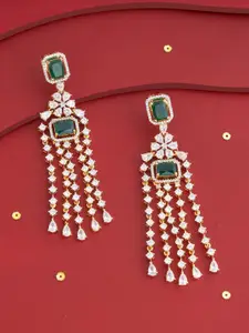 Kushal's Fashion Jewellery Gold-Plated Zircon Classic Drop Earrings