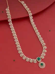 Kushal's Fashion Jewellery Gold-Plated Zircon Stone Studded Necklace