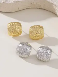 V FASHION JEWELLERY Set Of 2 Stainless Steel Contemporary Studs