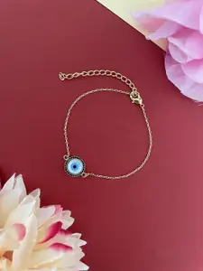 Digital Dress Room Gold-Plated American Diamond Studded Evil Eye Pendant Lumba Rakhi