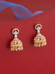 Kushal's Fashion Jewellery Gold-Plated Jhumkas Earrings