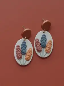 VMA PLAY FASHION Brass-Plated Oval Drop Earrings