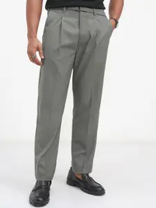 HIGHLANDER Men Adjustable Waistband Pleated Korean Pants