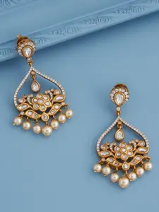 Kushal's Fashion Jewellery Victorian Ethnic Kundan Drop Earrings