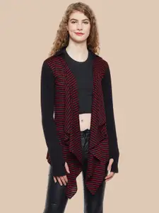 Hypernation Striped Open Front Cotton Shrug