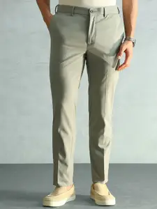 Arrow Men Solid Slim Fit Elasticated Waistband Trousers