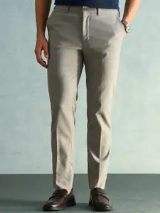 Arrow Men Solid Slim Fit Elasticated Waistband Trousers