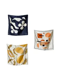 ULOS Women Set of 3 Printed Satin Scarf