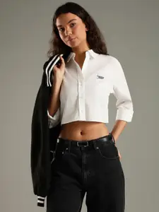 Tommy Hilfiger Women Boxy Fit Solid Button-Down Collar Casual Shirt