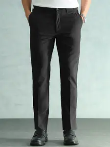 Arrow Men Solid Slim Fit Elasticated Waistband Trousers