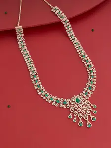 Kushal's Fashion Jewellery Gold-Plated Zircon Stone Studded Necklace