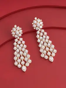 Kushal's Fashion Jewellery Gold-Plated Zircon Classic Drop Earrings