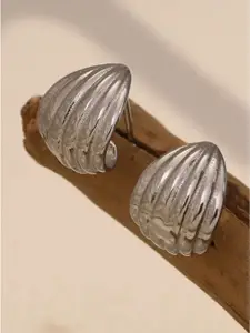 V FASHION JEWELLERY Stainless Steel Silver-Plated Contemporary Studs