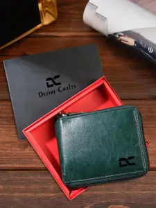 Dezire Crafts Men Textured Zip Around Wallet