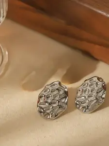 V FASHION JEWELLERY Stainless Steel Silver-Plated Contemporary Studs