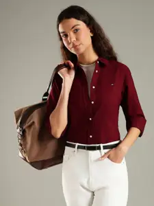 Tommy Hilfiger Spread Collar Pure Cotton Casual Shirt