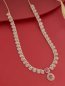 Kushal's Fashion Jewellery Gold-Plated Zircon Stone Studded Necklace