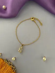 Digital Dress Room Set Of 2 Gold-Plated AD Studded Cat Pendant Lumba Rakhi