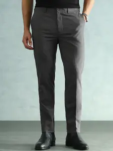 Arrow Men Solid Slim Fit Elasticated Waistband Trousers