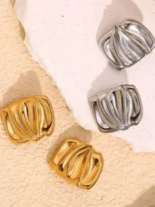 V FASHION JEWELLERY Set Of 2 Stainless Steel Contemporary Studs