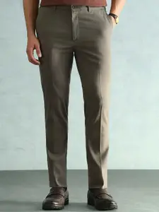 Arrow Men Solid Slim Fit Elasticated Waistband Trousers