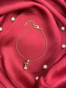 Digital Dress Room Set Of 2 Gold-Plated AD Studded Kangaroo Pendant Lumba Rakhis