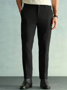 Arrow Men Solid Slim Fit Elasticated Waistband Trousers