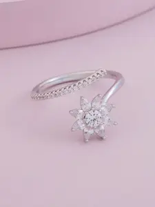 Kushal's Fashion Jewellery Gold-Plated Zircon-Studded Finger Ring