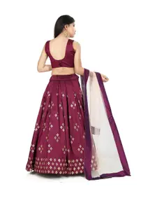 Shoryam Fashion Girls Purple Raw Silk Lehenga Choli