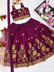 Shoryam Fashion Girls Embroidered Ready to Wear Lehenga &