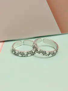 LeCalla Rhodium-Plated Toe Rings