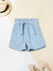 max Girls Mid-Rise Cotton Shorts