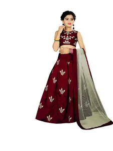 Shoryam Fashion Girls Embroidered Zardozi Ready to Wear Lehenga & Blouse With Dupatta