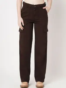 Aadvi Fashion Women Comfort Straight Fit High-Rise Cargo Styles Coton Stretchable Jeans