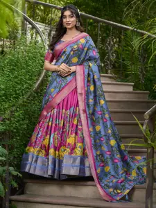 JULEE Printed Ready to Wear Lehenga & Unstitched Blouse With Dupatta