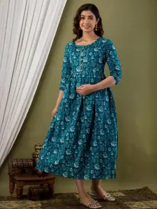 FASHION CLOUD Women Green Kurtis