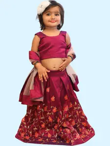 Shoryam Fashion Girls Embroidered Ready to Wear Lehenga & Blouse With Dupatta