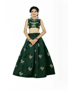 Shoryam Fashion Girls Printed Ready to Wear Lehenga & Blouse Solid