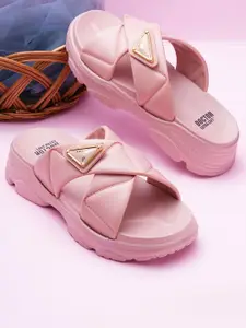 DOCTOR EXTRA SOFT Women Cross Belt Self Design Sliders